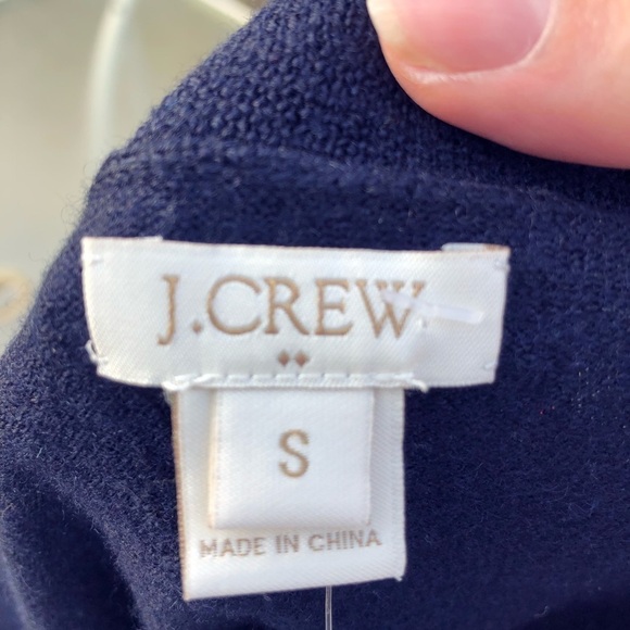 J.Crew Box Print Wool Sweater Small Blue Crewneck - Picture 6 of 7